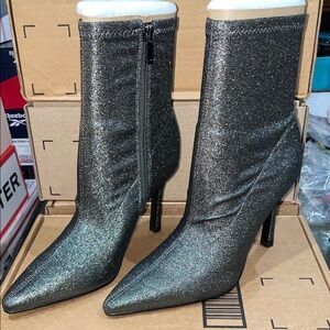 Marc Fisher Kellen Pewter High Heeled Sock Booties-New-Size 6